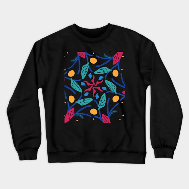 Flowers Pattern Crewneck Sweatshirt by Fadmel